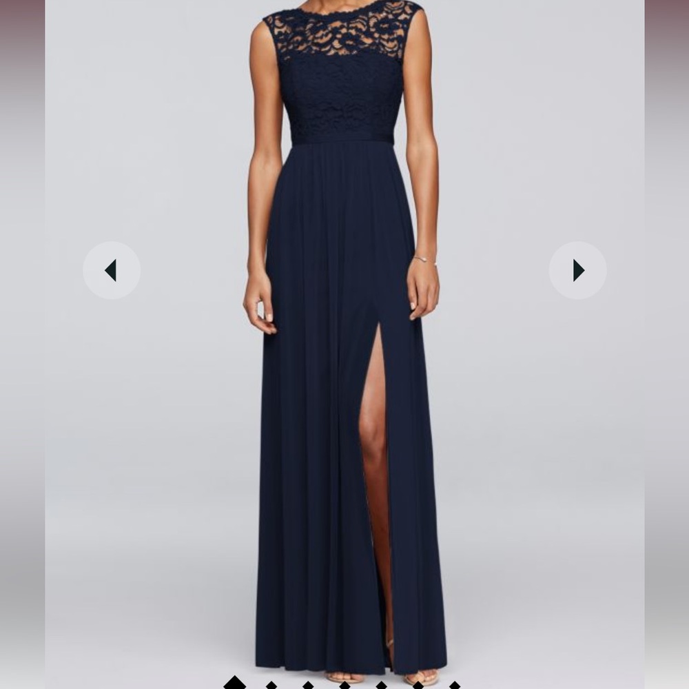David’s Bridal Long Lace Mesh Dress NWT